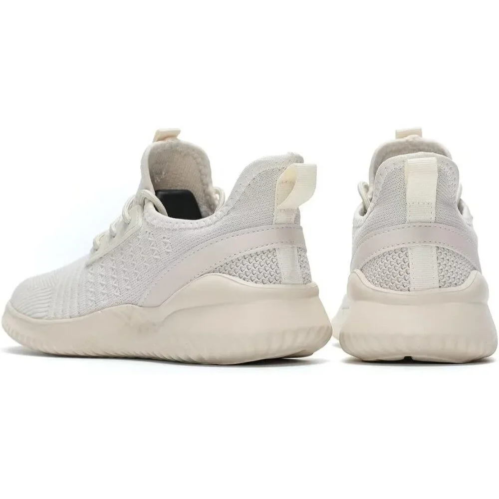 Women's Beige Lightweight Breathable Non Slip Athletic Mesh Fashion Sneakers